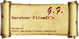 Gerstner Filomén névjegykártya